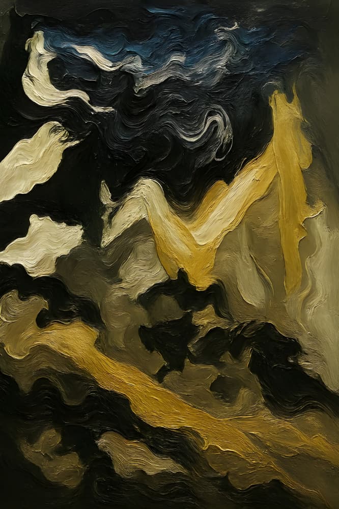 Dynamic Golden Swirls by HUGO — canvas wall art