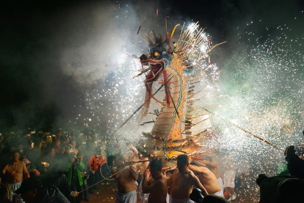 Dragon Fireworks Celebration by Adam Wong — canvas wall art