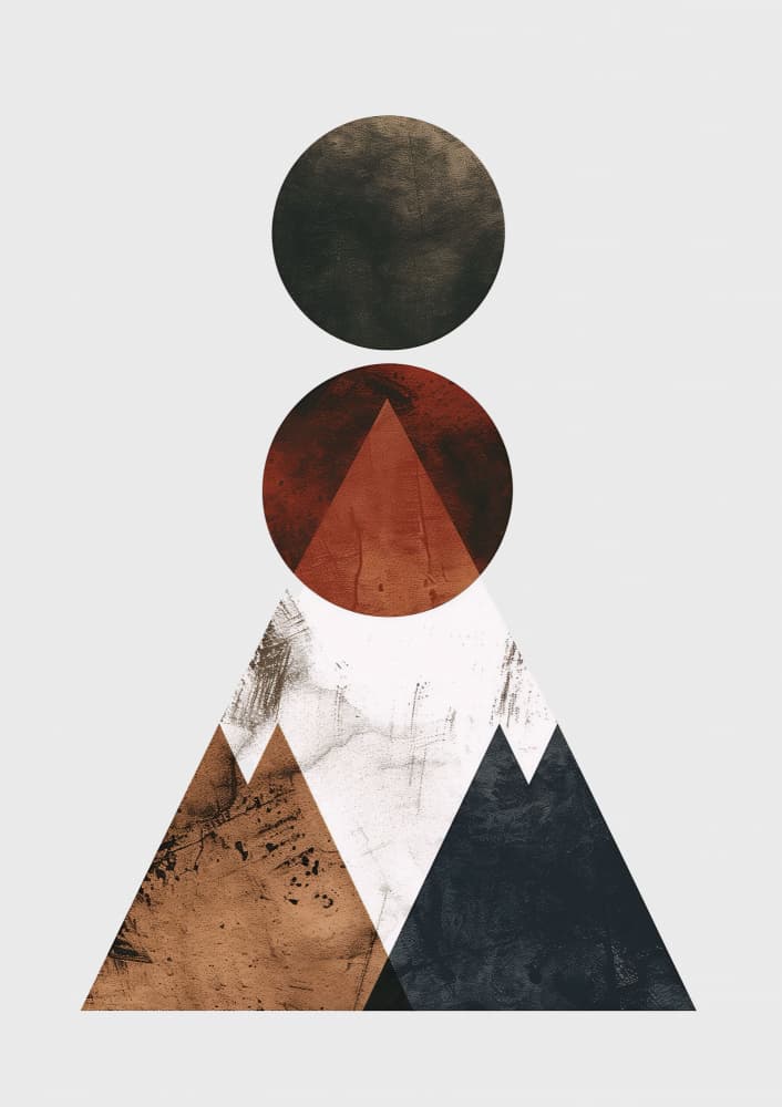 Earthy Geometric Mountains by SHANDU — canvas wall art