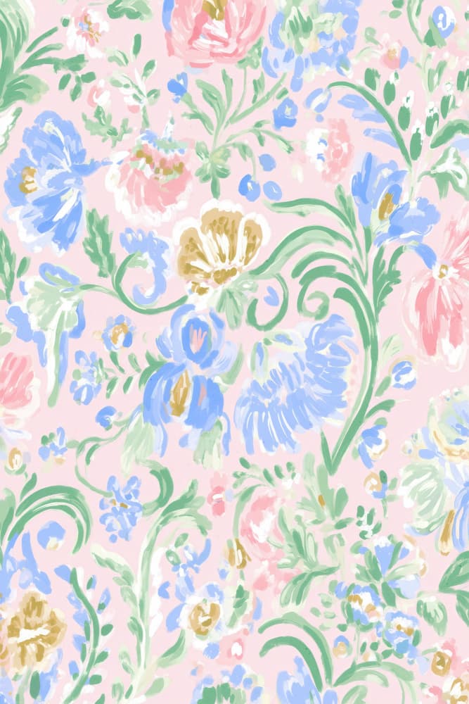 Romantic flower pattern by Treechild — canvas wall art