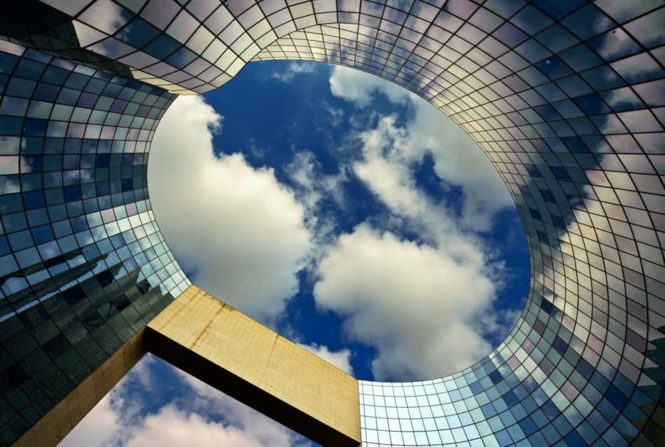 Sky Through Modern Architecture by Rodrigo Marin — canvas wall art