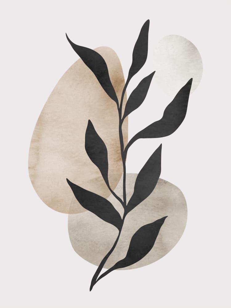 Neutral Botanical Branch by Vitor Costa — canvas wall art