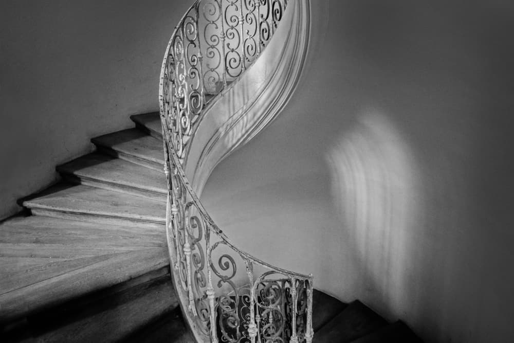 Elegant Spiral Staircase by Holger Goehler — canvas wall art