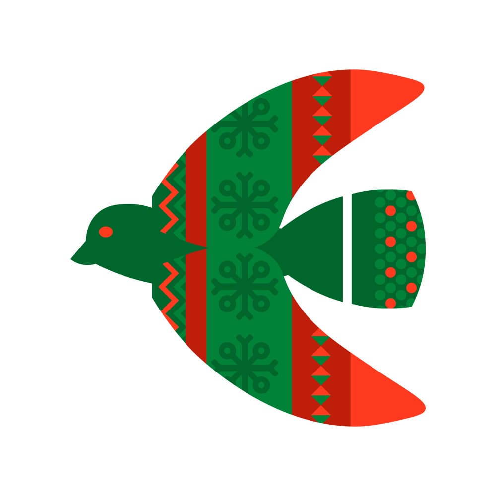 Geometric Christmas Dove by Marika Barsrsind — canvas wall art