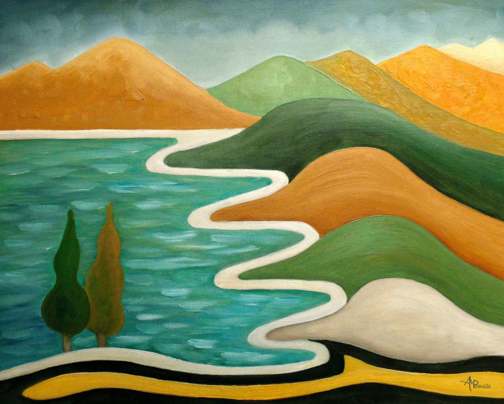 Abstract River Landscape by Angeles M. Pomata — canvas wall art