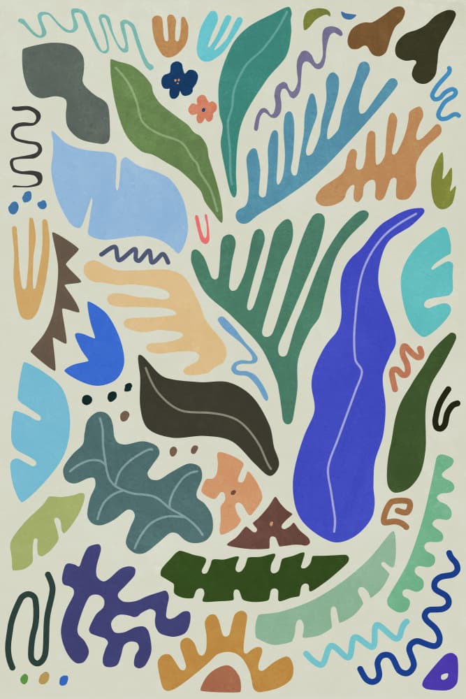 Organic Botanical Shapes by amini54 — canvas wall art