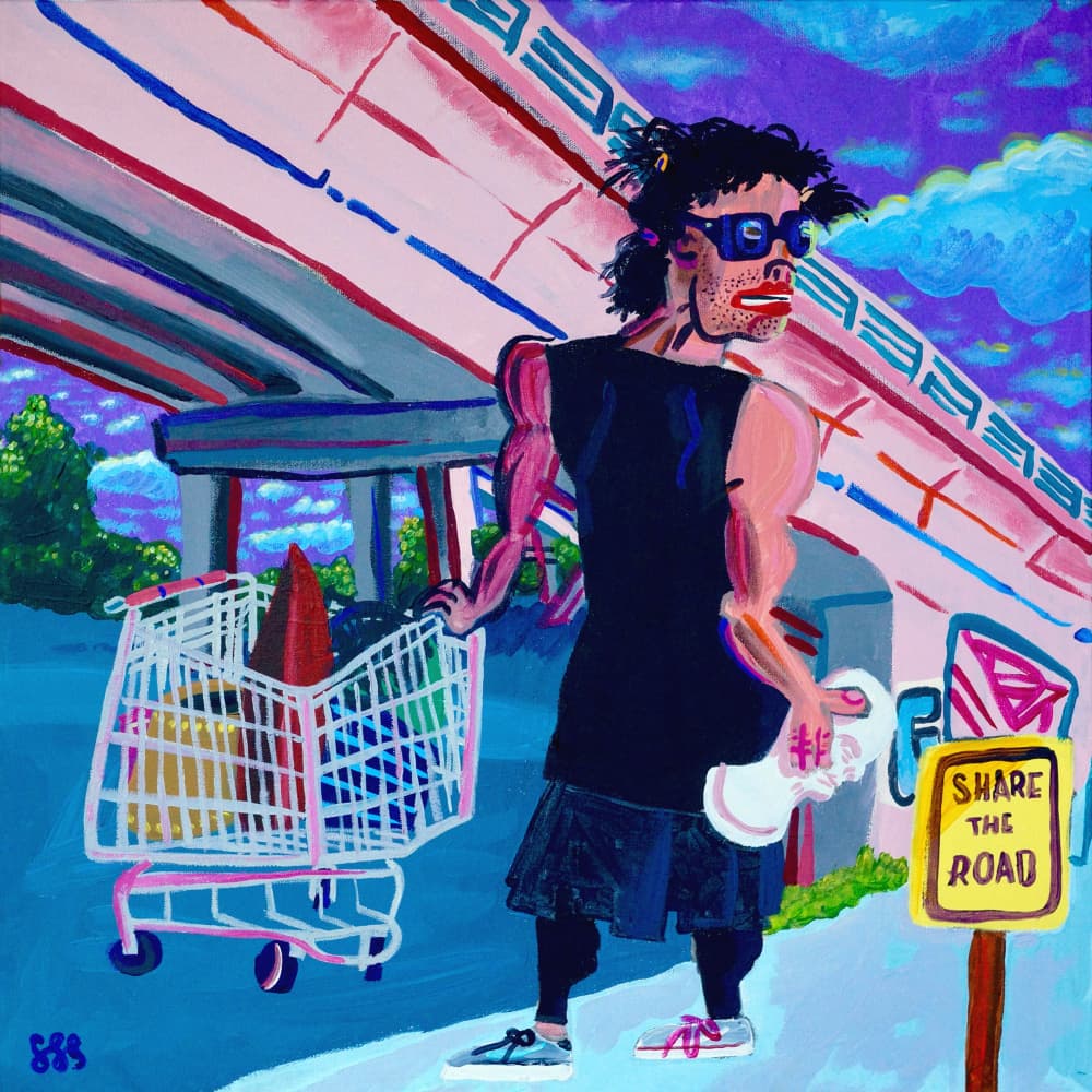 Vibrant Urban Shopper by Steve Spencer — canvas wall art