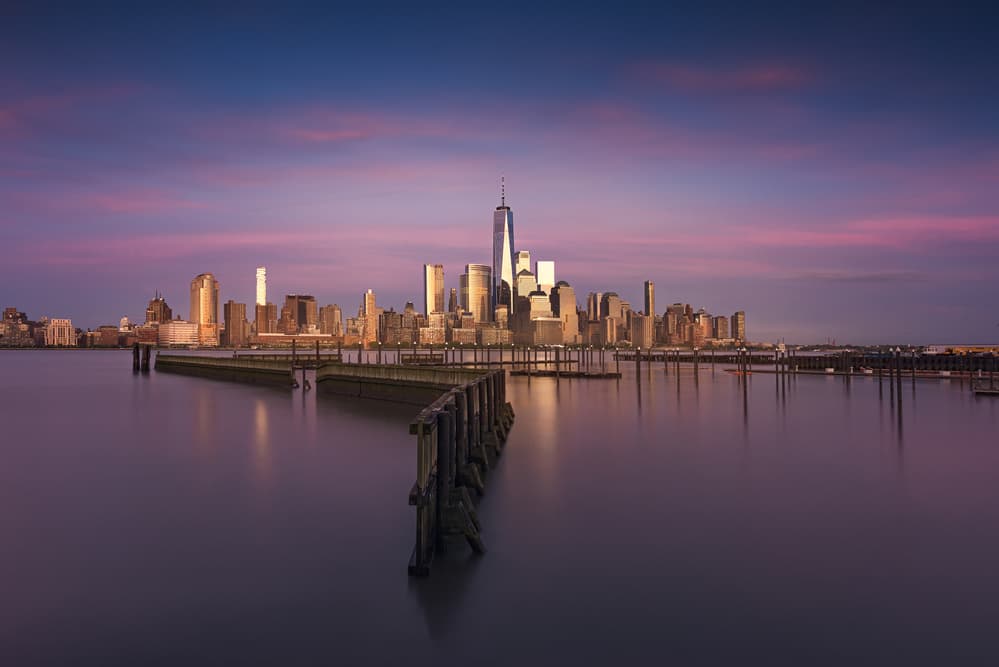 Twilight City Skyline by David Martin Castan — canvas wall art