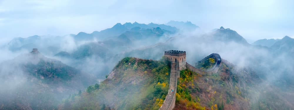 Misty Great Wall Mountains by Hua Zhu — canvas wall art