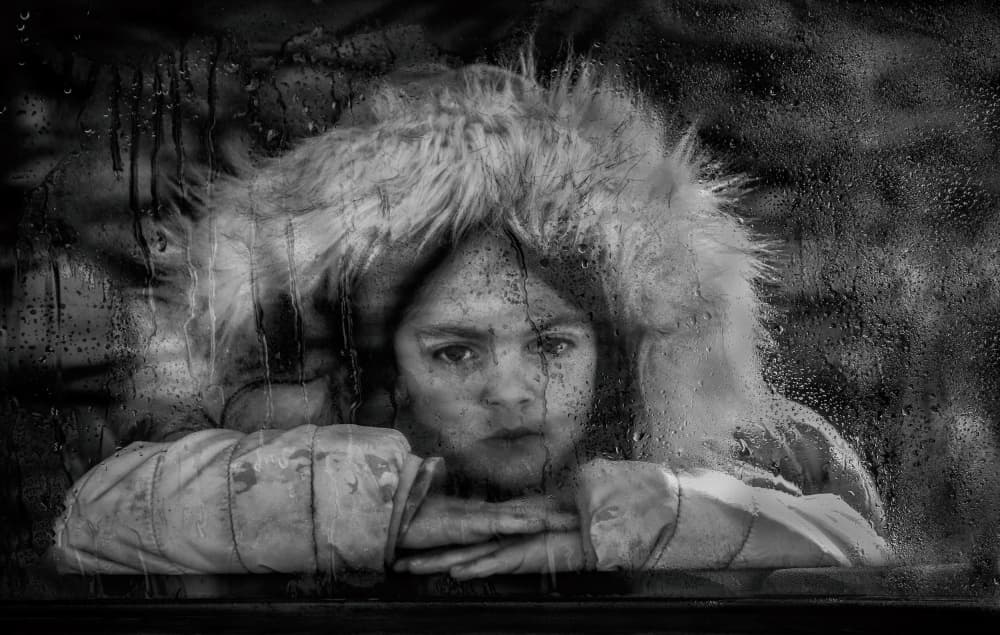 Girl By Rainy Window by Ummu Nisan Kandilcioglu — canvas wall art