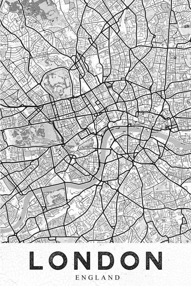 London City Map by StudioSix — canvas wall art