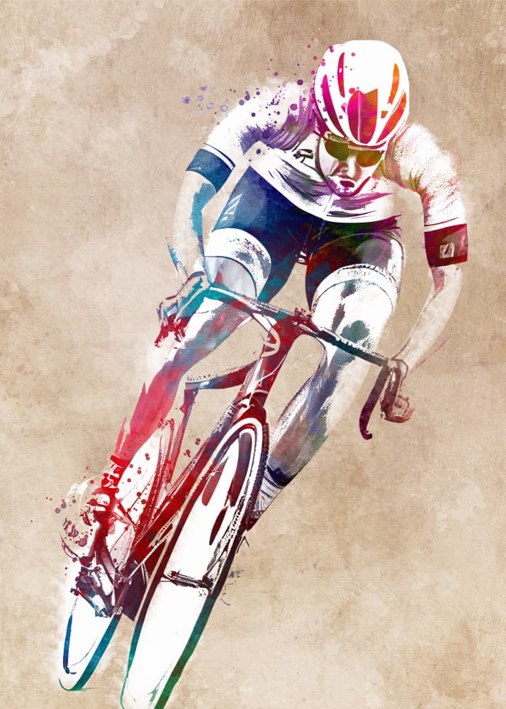 Dynamic Cyclist Art by Justyna Jaszke — canvas wall art