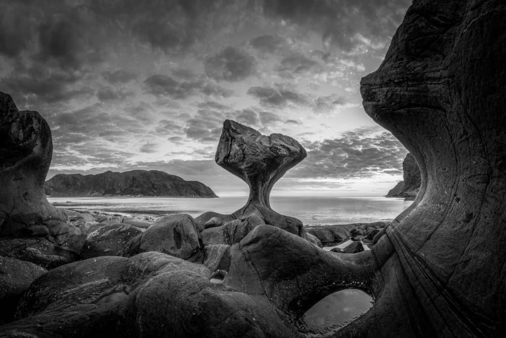 Mushroom Rock Coast by Christoph Schaarschmidt — canvas wall art