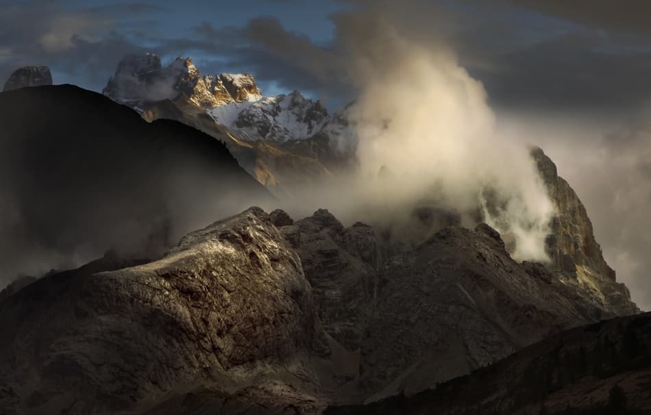 Dramatic Mountain Clouds by Nicolas Schumacher — canvas wall art