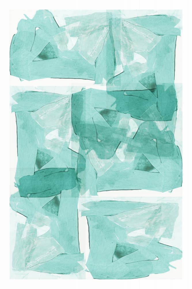 Abstract Teal Forms by cartissi — canvas wall art