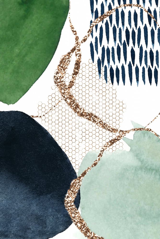 Abstract Gold Flowing Shapes by Sally Ann Moss — canvas wall art