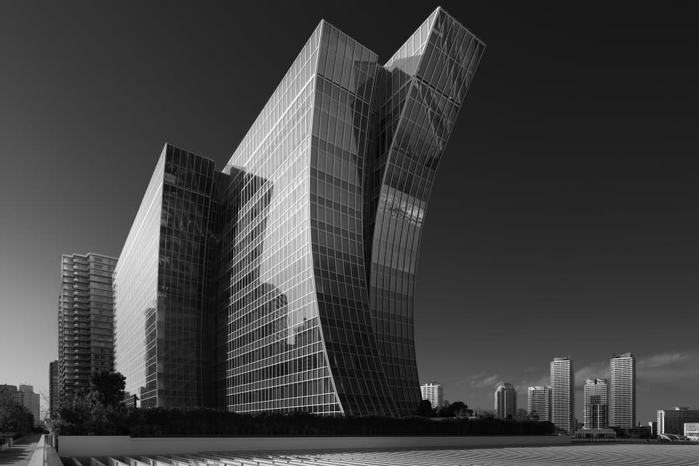Dynamic Glass Skyscraper by Akira TAKAUE — canvas wall art