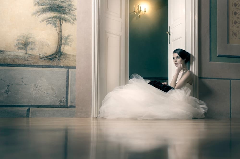 Pensive Woman White Gown by Piotr Werner — canvas wall art