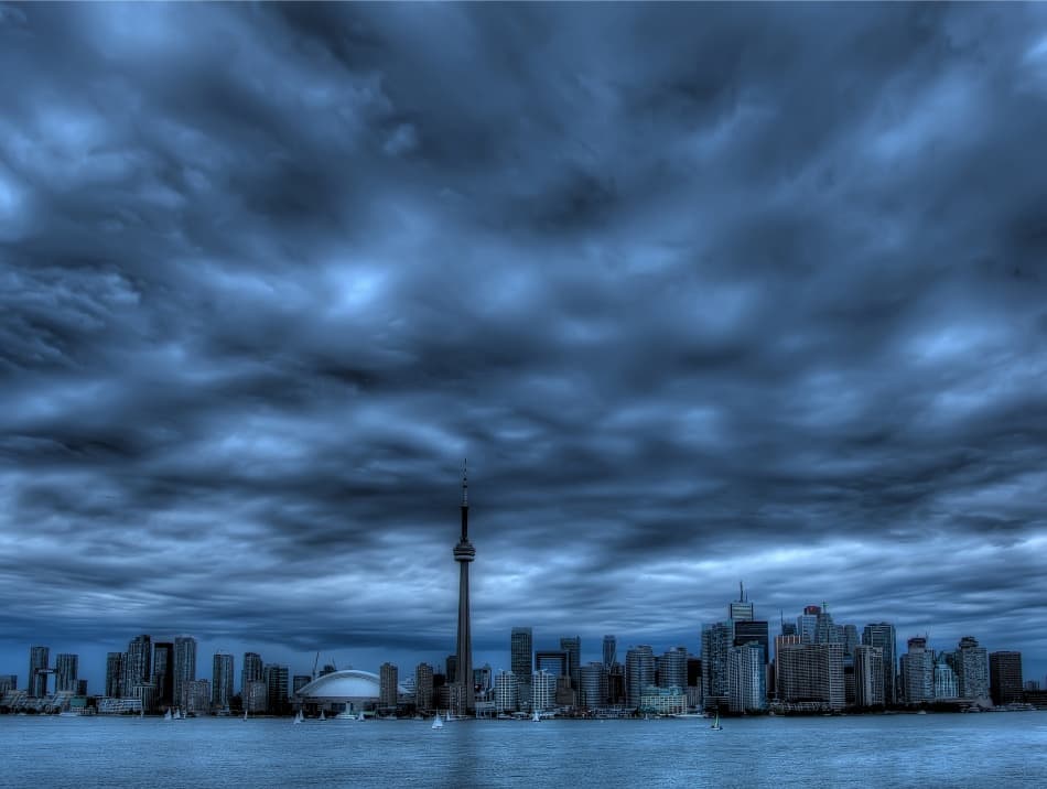 Stormy Toronto Skyline by Max Witjes — canvas wall art