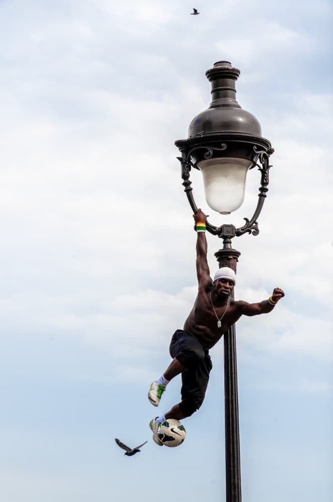 Acrobatic Street Performer by Saad Salem — canvas wall art