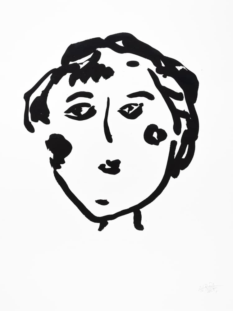 Expressive Minimal Face by Mette Rix — canvas wall art
