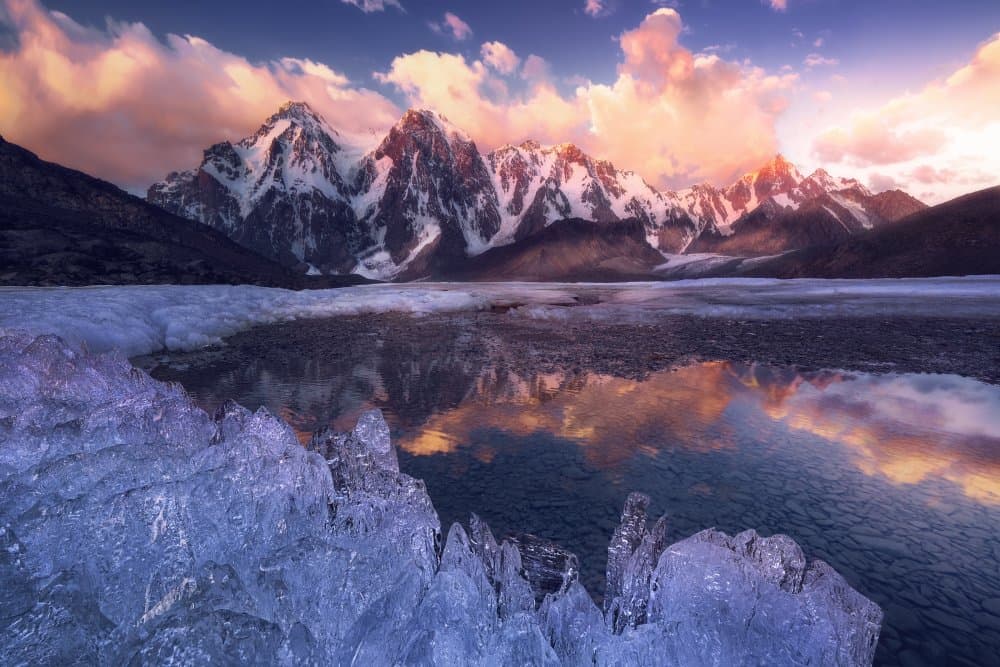 Frozen Mountain Reflections by Damon Hao — canvas wall art