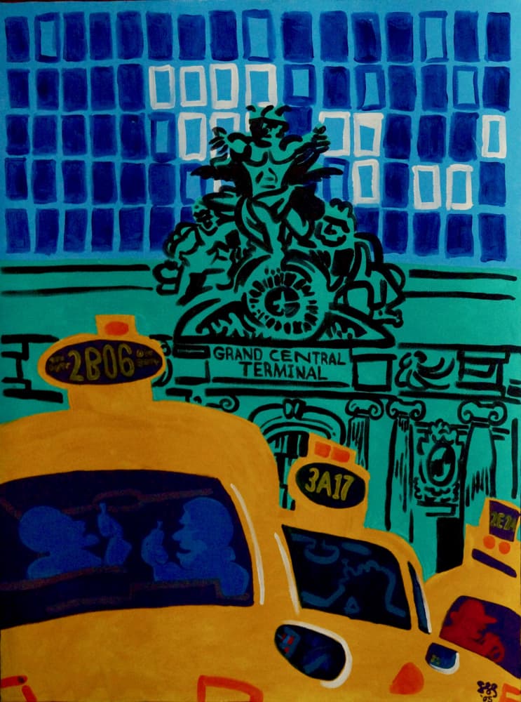 Yellow Cabs Grand Central by Steve Spencer — canvas wall art