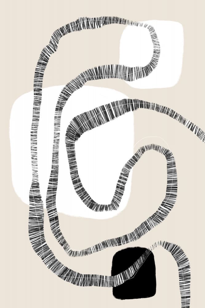 Monochrome Paths by uplusmestudio — canvas wall art