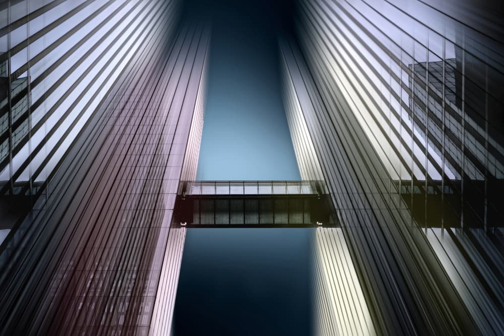 Connected Sky Towers by Erhard Batzdorf — canvas wall art