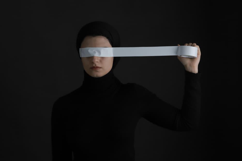 Obscured Vision Portrait by Hooman Sedaghi — canvas wall art