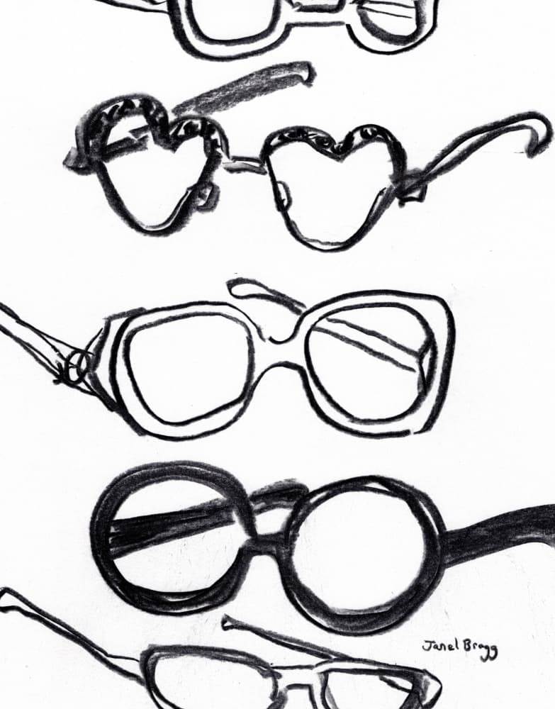 Stylish Glasses Drawings by Janel Bragg — canvas wall art
