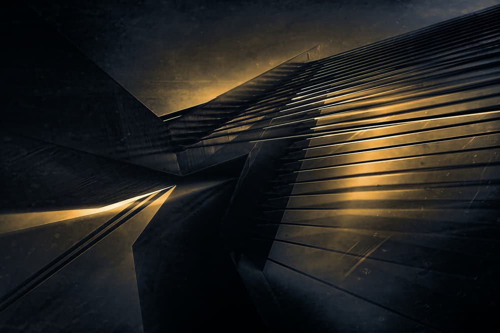 Golden Abstract Architecture by Stefan Kierek — canvas wall art