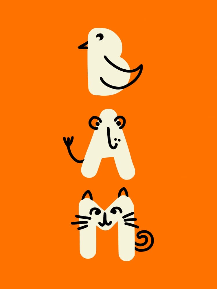Cute Animal Alphabet by Annick — canvas wall art