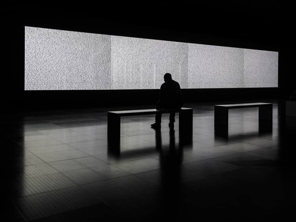 Man Before Static Screen by Frank Hinsberger — canvas wall art