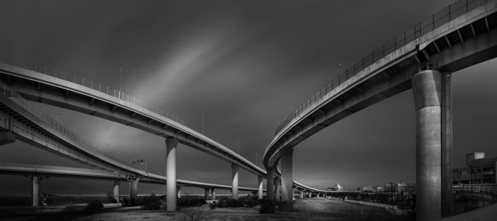 Dramatic Concrete Skyways by Yoshihiko Wada — canvas wall art