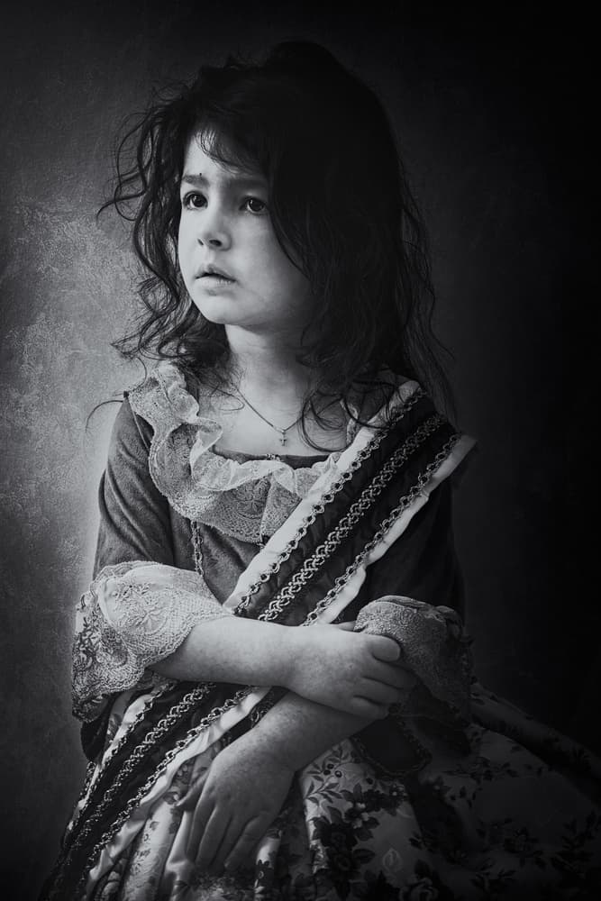 Melancholy Child Portrait by Stephen Clough — canvas wall art