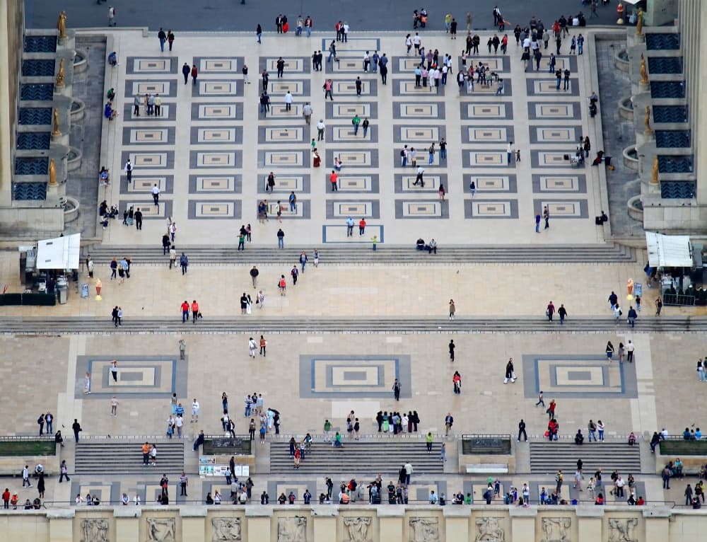 Paris Plaza Overhead View by Miguel Silva — canvas wall art