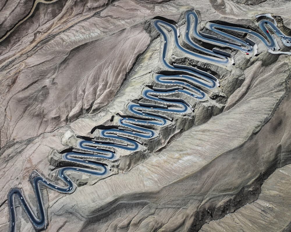 Winding Desert Mountain Road by Irene Wu — canvas wall art
