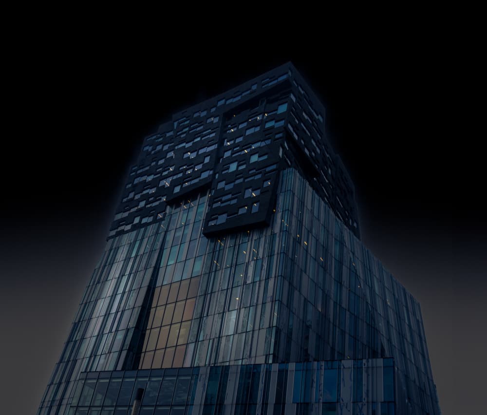 Dark Modern Skyscraper by Fred Louwen — canvas wall art