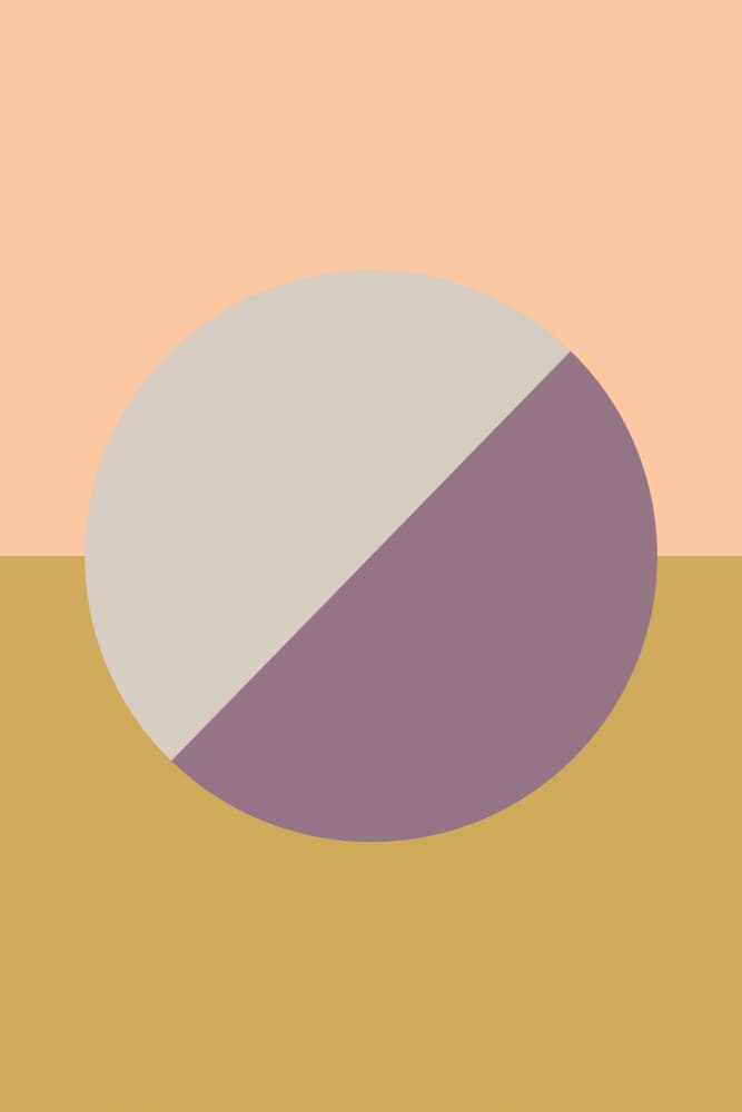 Peach Gold Split Circle by Pictufy Studio — canvas wall art