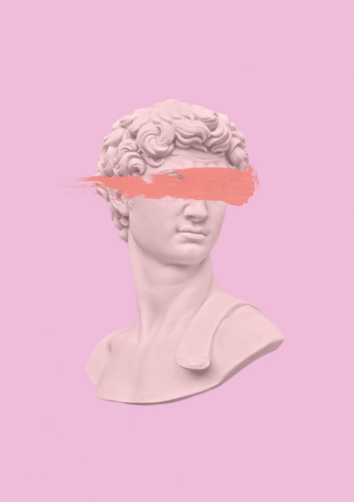 David Bust Peach Stroke by Talitha McQueen — canvas wall art