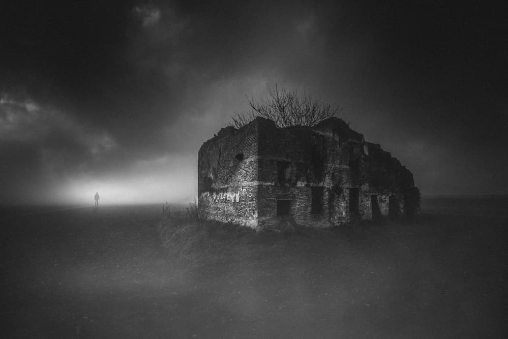 Mysterious Ruin and Figure by Andrea Fraccaroli — canvas wall art