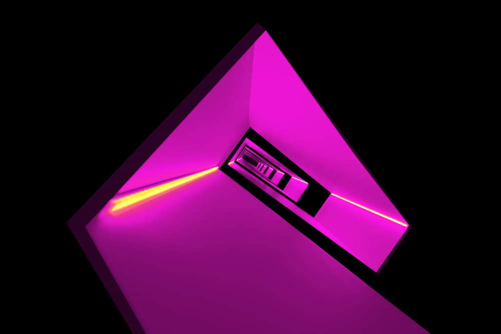 Neon Abstract Tunnel by Jorge Pimenta — canvas wall art