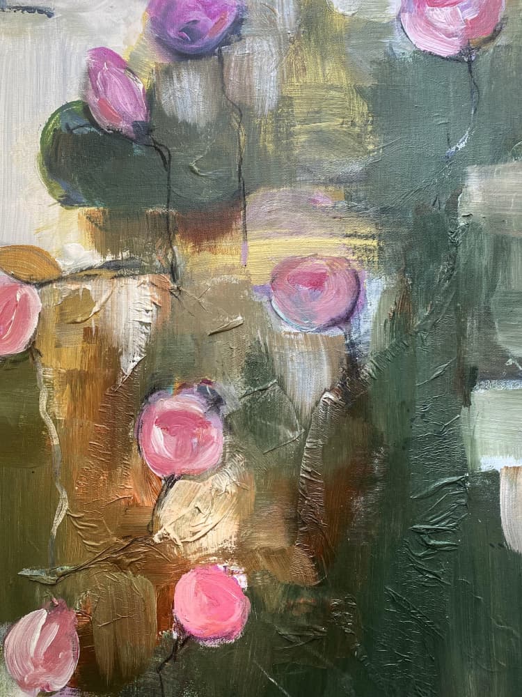 Pink Floral Impressions by Anna-Karin Bergius — canvas wall art