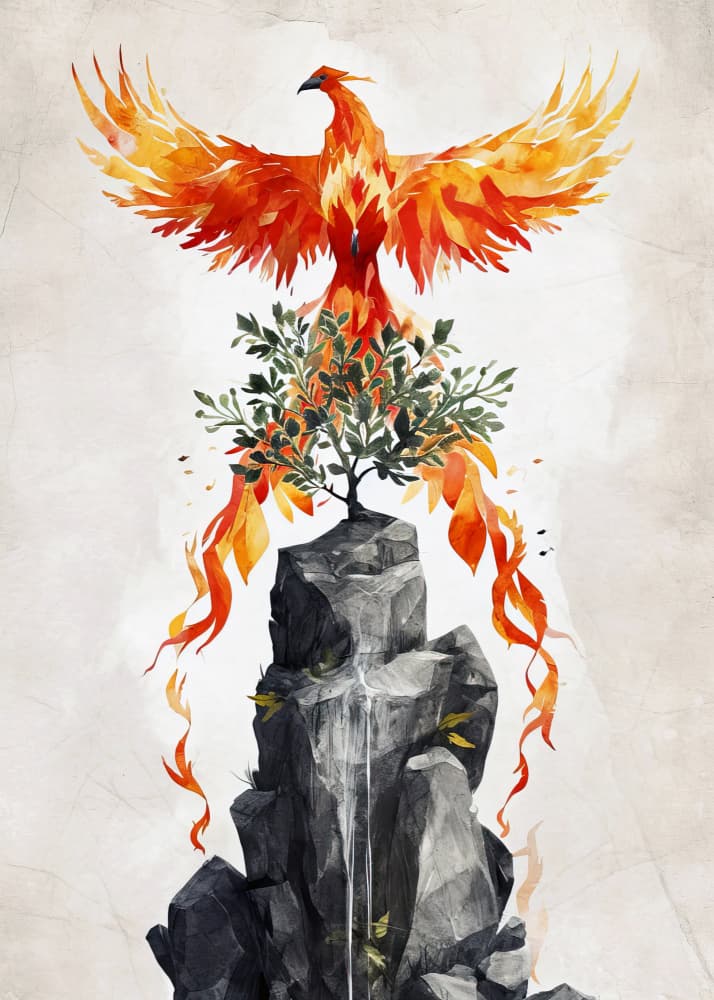 Phoenix Tree of Life by Justyna Jaszke — canvas wall art