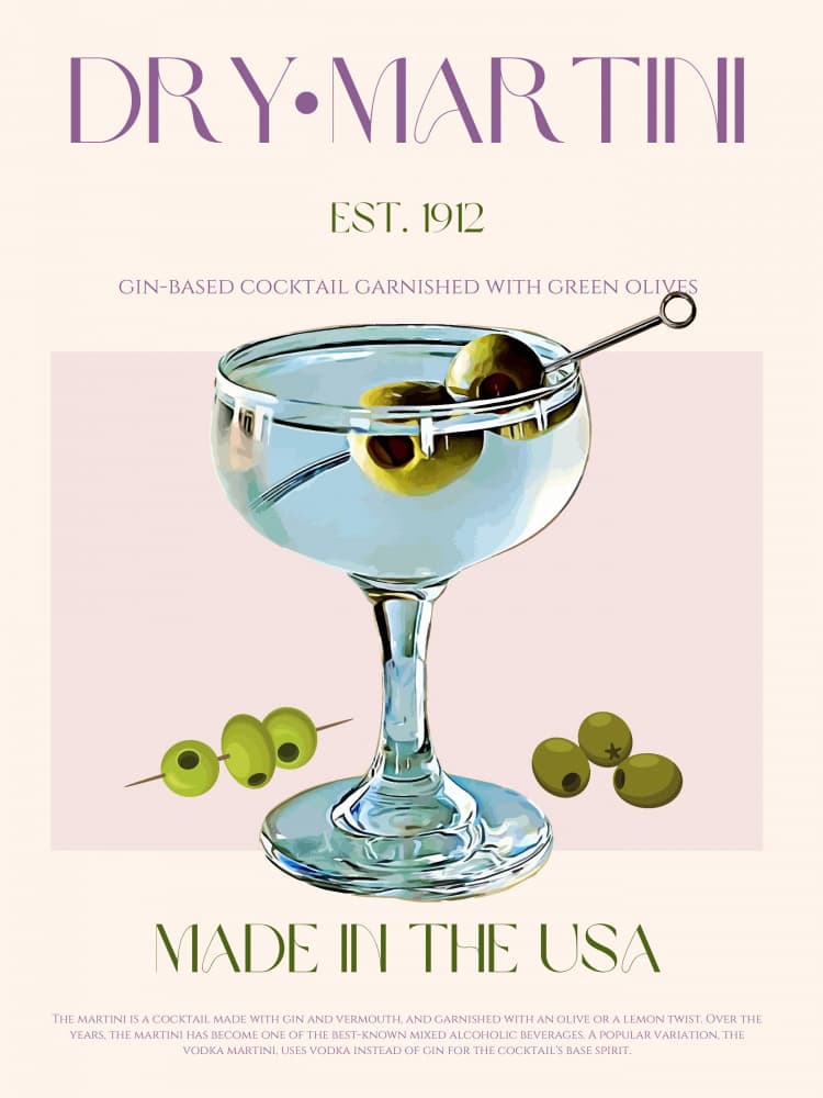 Classic Martini Charm by Nazma Khokhar — canvas wall art