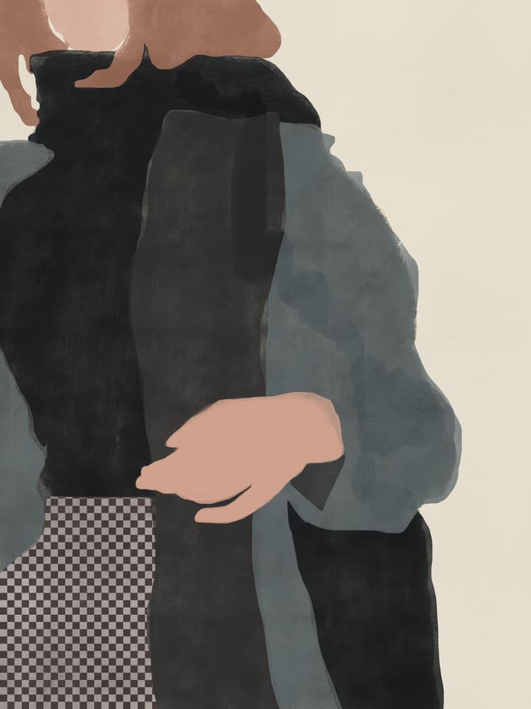 Abstract Figures Embrace by Little Dean — canvas wall art