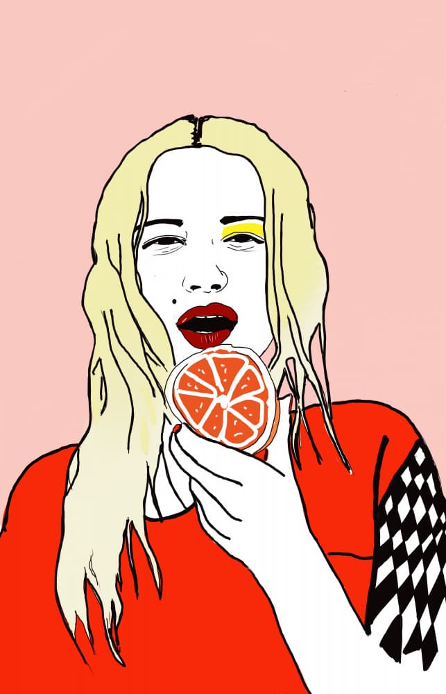 Pop Art Orange Girl by Ana Sneeringer — canvas wall art