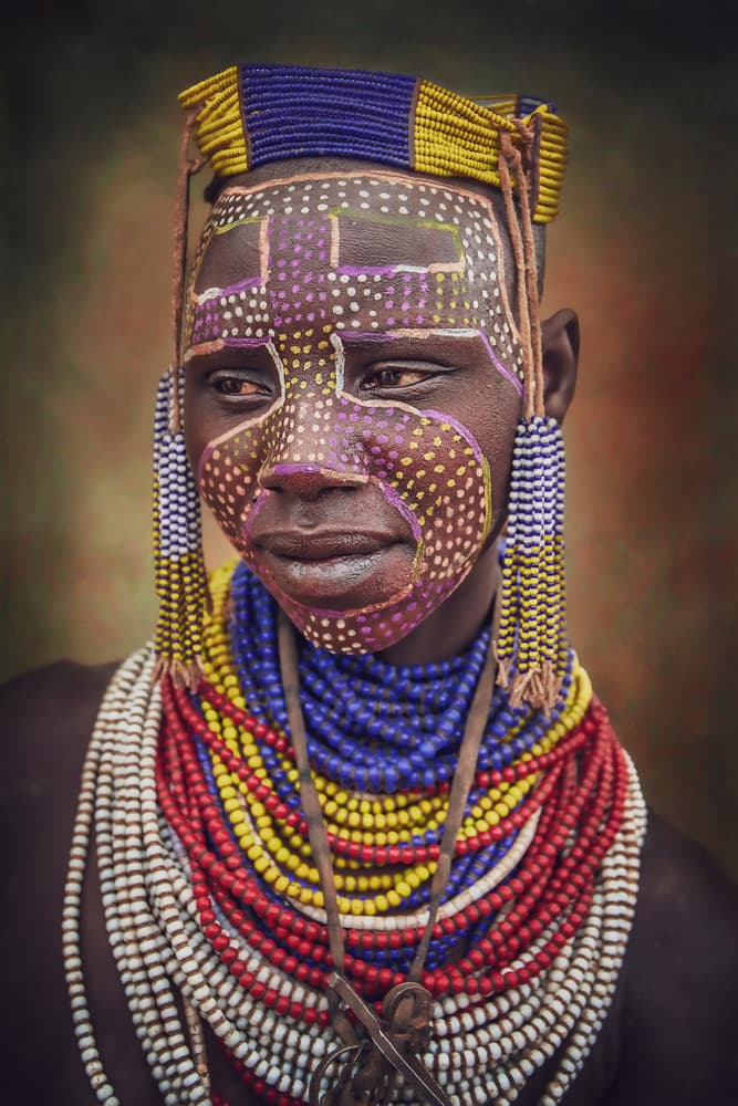 Vibrant Face Paint Portrait by Svetlin Yosifov — canvas wall art