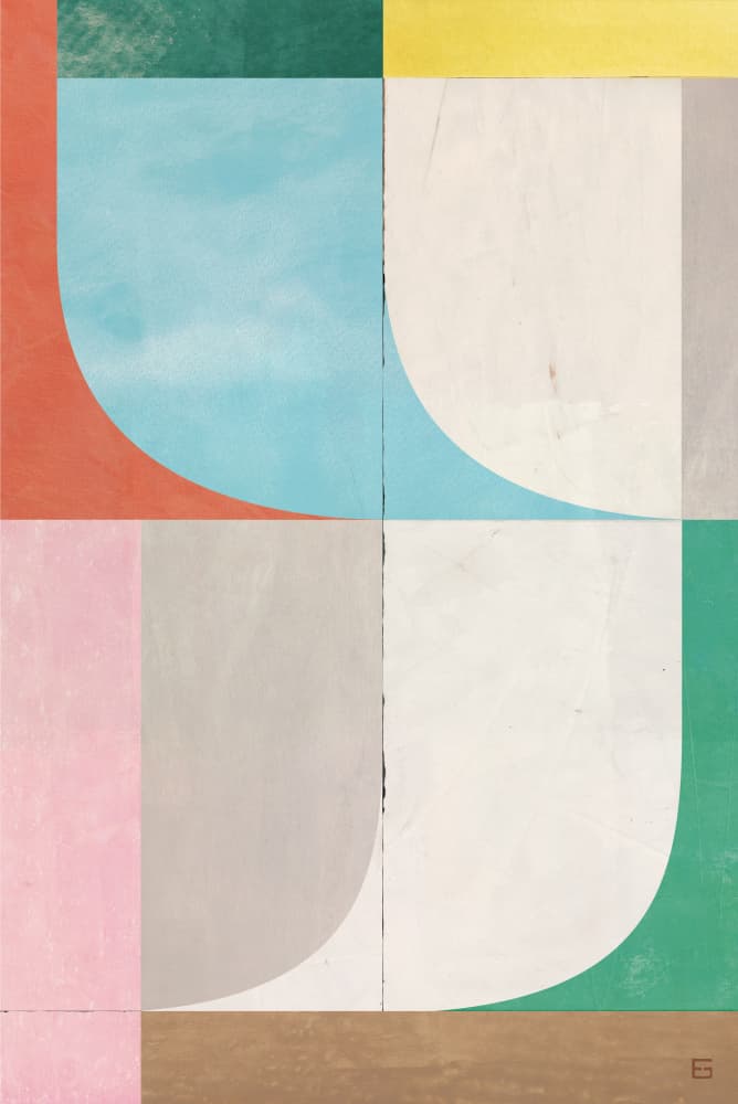 Curved Color Blocks by Ellen Greup — canvas wall art
